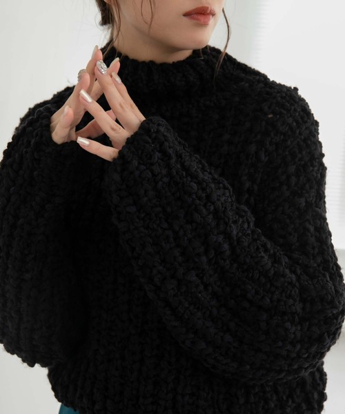 fifth（フィフス）の「ランタンヤーンショートニット（ニット/セーター・レディース・ブラック/ホワイト・M）」の21枚目の写真
