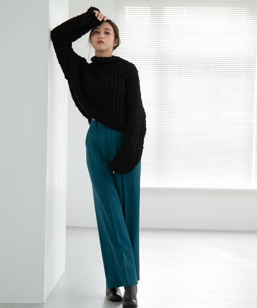 fifth（フィフス）の「ランタンヤーンショートニット（ニット/セーター・レディース・ブラック/ホワイト・M）」の12枚目の写真