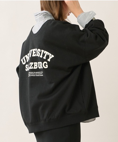 OUVRAGE CLASSE（ウヴラージュクラス）の「2WAYカレッジロゴスウェット（スウェット・レディース・グレイッシュベージュ/ブラック・FREE）」の2枚目の写真