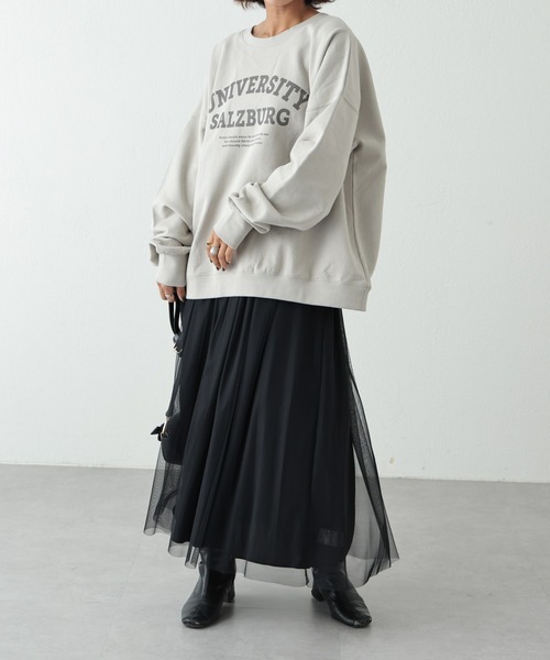 OUVRAGE CLASSE（ウヴラージュクラス）の「2WAYカレッジロゴスウェット（スウェット・レディース・グレイッシュベージュ/ブラック・FREE）」の12枚目の写真