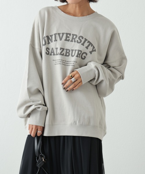 OUVRAGE CLASSE（ウヴラージュクラス）の「2WAYカレッジロゴスウェット（スウェット・レディース・グレイッシュベージュ/ブラック・FREE）」の9枚目の写真