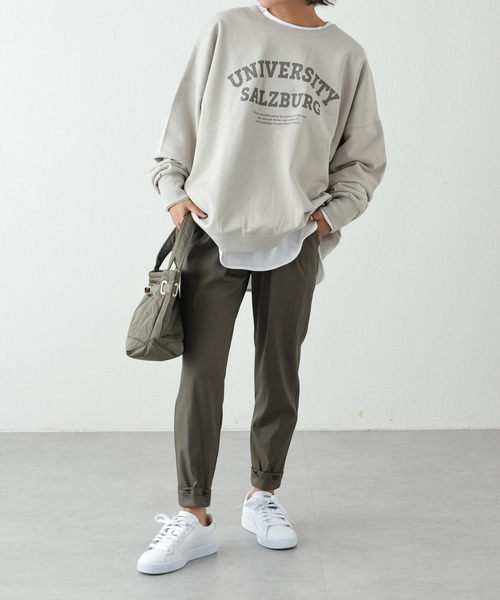 OUVRAGE CLASSE（ウヴラージュクラス）の「2WAYカレッジロゴスウェット（スウェット・レディース・グレイッシュベージュ/ブラック・FREE）」の13枚目の写真
