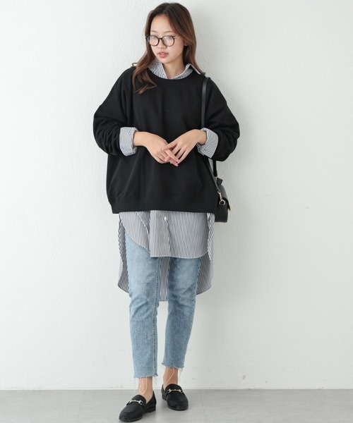 OUVRAGE CLASSE（ウヴラージュクラス）の「2WAYカレッジロゴスウェット（スウェット・レディース・グレイッシュベージュ/ブラック・FREE）」の4枚目の写真