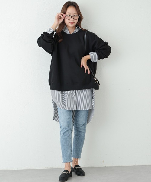 OUVRAGE CLASSE（ウヴラージュクラス）の「2WAYカレッジロゴスウェット（スウェット・レディース・グレイッシュベージュ/ブラック・FREE）」の5枚目の写真