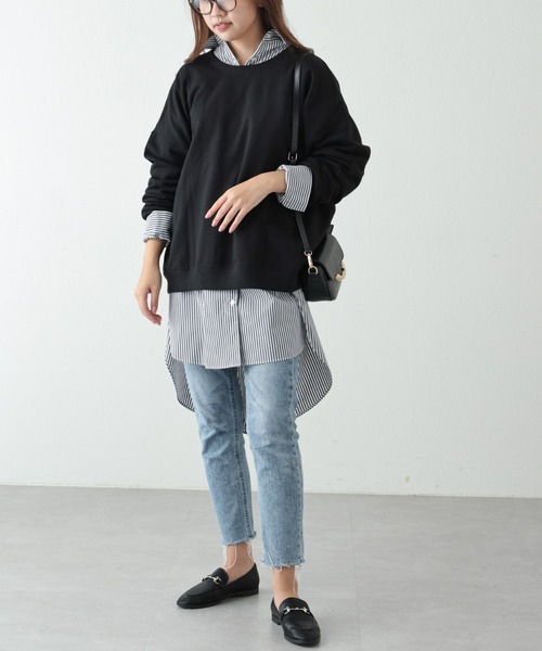 OUVRAGE CLASSE（ウヴラージュクラス）の「2WAYカレッジロゴスウェット（スウェット・レディース・グレイッシュベージュ/ブラック・FREE）」の7枚目の写真