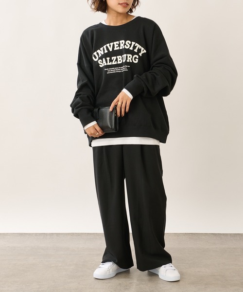 OUVRAGE CLASSE（ウヴラージュクラス）の「2WAYカレッジロゴスウェット（スウェット・レディース・グレイッシュベージュ/ブラック・FREE）」の20枚目の写真