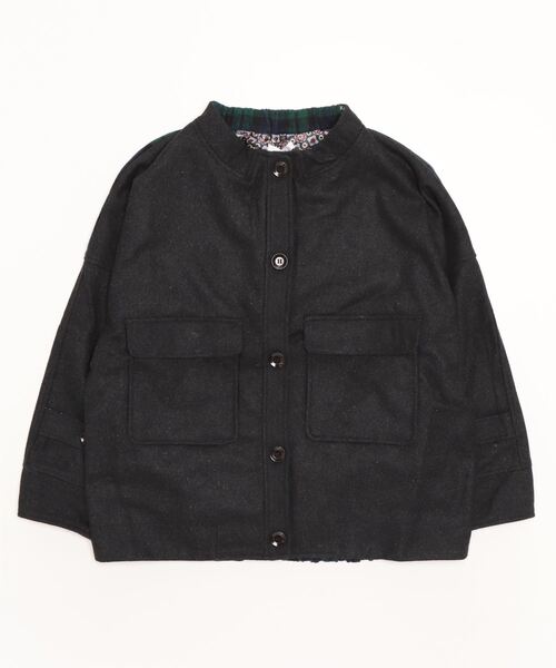 sandy(サンディー)の「【sandy】クルーネック裾ゴムブルゾン(ブルゾン・レディース・チャコールグレー/ブルー/キャメル・FREE)」の1枚目の写真