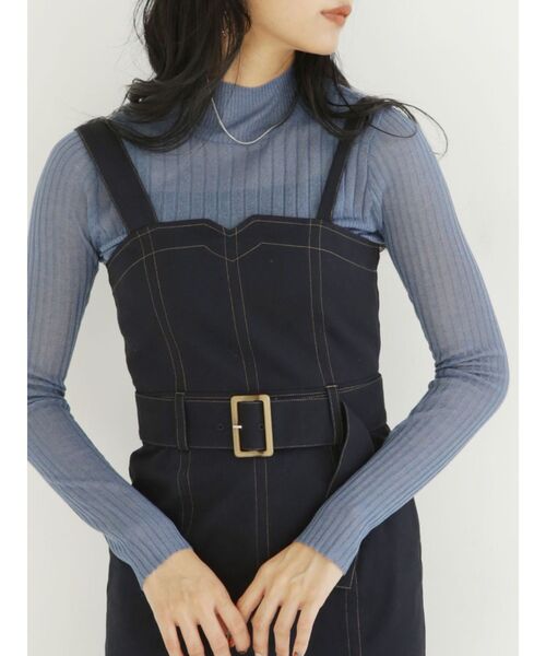 MURUA（ムルーア）の「バンプタートルニット（ニット/セーター・レディース・アイボリー/オレンジ/ブルー/ブラック・FREE）」の3枚目の写真