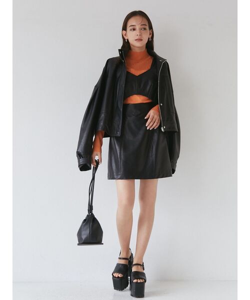 MURUA（ムルーア）の「バンプタートルニット（ニット/セーター・レディース・アイボリー/オレンジ/ブルー/ブラック・FREE）」の13枚目の写真