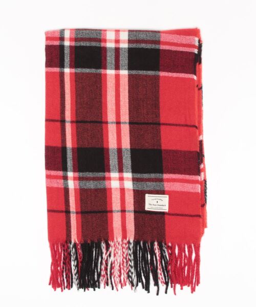 Samansa Mos2 blue（サマンサモスモスブルー）の「チェックストール（ストール/ショール・レディース・グレー/ベージュ/チャコール/マスタード/レッド・ﾌﾘ-）」の5枚目の写真