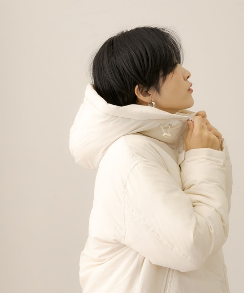 フーデッド中綿コート