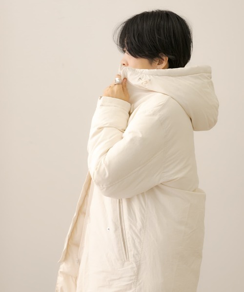 フーデッド中綿コート