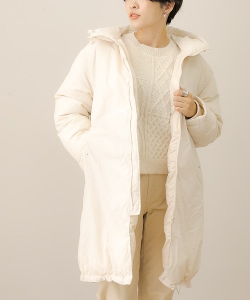 フーデッド中綿コート