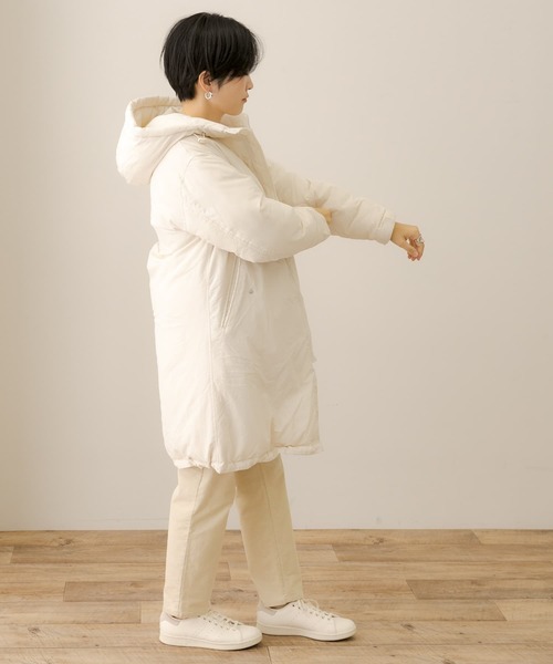 フーデッド中綿コート