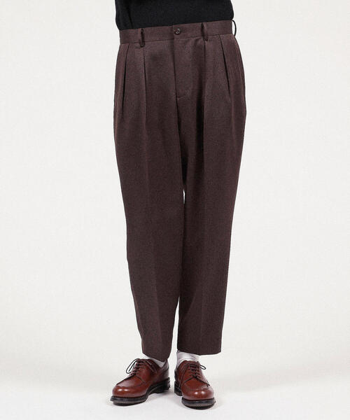 TOMORROWLAND （トゥモローランド）の「ポリエステルツイル 2プリーツパンツ（その他パンツ・メンズ・ブラック/チャコールグレー/ダークブラウン・M/S）」の6枚目の写真