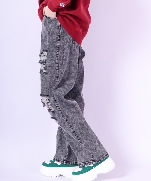 FUNALIVE（ファンアライブ）の「MARENGO ダメージデニムワイドパンツ（デニムパンツ・メンズ・サックスブルー/ブラック/ブルー/ブラック系その他2/ブルー系その他4/ブラック系その他/ブルー系その他3/ブルー系その他/ブルー系その他2・L/LL/M）」の12枚目の写真