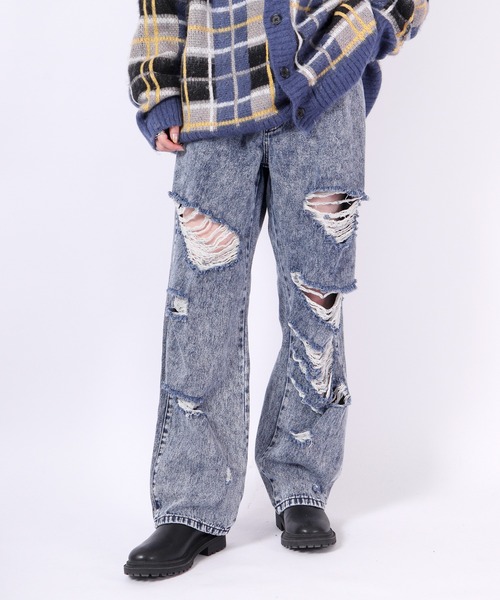 FUNALIVE（ファンアライブ）の「MARENGO ダメージデニムワイドパンツ（デニムパンツ・メンズ・サックスブルー/ブラック/ブルー/ブラック系その他2/ブルー系その他4/ブラック系その他/ブルー系その他3/ブルー系その他/ブルー系その他2・L/LL/M）」の17枚目の写真