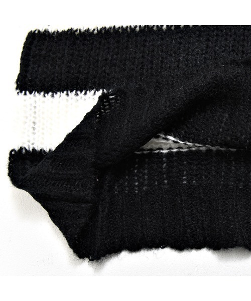 CIVARIZE（シヴァーライズ）の「『CIVARIZE/シヴァーライズ』ショルダーZIPモヘア混グラデーションボーダーニット（ニット/セーター・メンズ・ブラック×ホワイト/ブラック×レッド・FREE）」の17枚目の写真