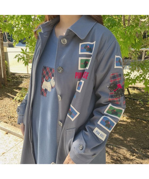 極美品】ピンクハウス ダッフルコート ロング丈 ロゴワッペン トグル