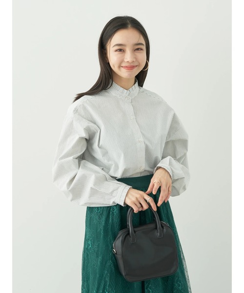 earth music&ecology（アースミュージックアンドエコロジー）の「スタンドフリルブラウス（シャツ/ブラウス・レディース・サックスブルー/オフホワイト/ホワイト系その他5/ブルー系その他7・FREE）」の14枚目の写真