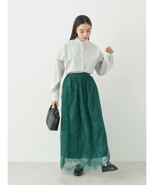 earth music&ecology（アースミュージックアンドエコロジー）の「スタンドフリルブラウス（シャツ/ブラウス・レディース・サックスブルー/オフホワイト/ホワイト系その他5/ブルー系その他7・FREE）」の20枚目の写真