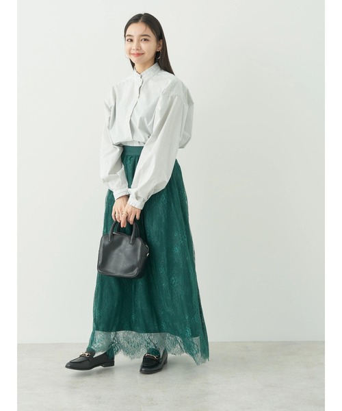 earth music&ecology（アースミュージックアンドエコロジー）の「スタンドフリルブラウス（シャツ/ブラウス・レディース・サックスブルー/オフホワイト/ホワイト系その他5/ブルー系その他7・FREE）」の17枚目の写真