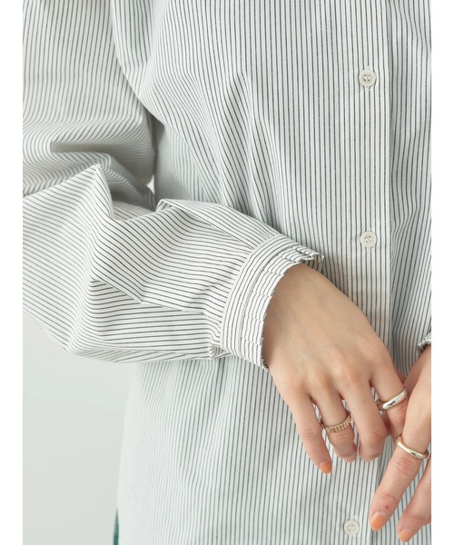 earth music&ecology（アースミュージックアンドエコロジー）の「スタンドフリルブラウス（シャツ/ブラウス・レディース・サックスブルー/オフホワイト/ホワイト系その他5/ブルー系その他7・FREE）」の9枚目の写真