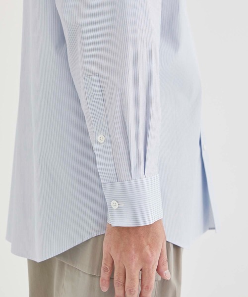 ATON / エイトン】GIZA STRIPE STANDARD SHIRT / ギザストライプ