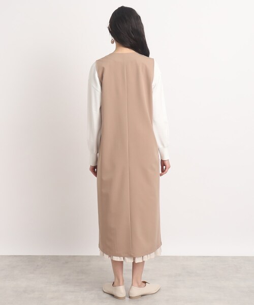 DRESKIP（ドレスキップ）の「◆【スタイルUPもおまかせ】ノーカラーロングジレ（ベスト・レディース・ブラック/ライトベージュ/サンドベージュ・02/03）」の7枚目の写真