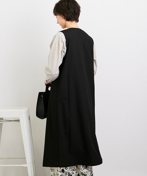 DRESKIP（ドレスキップ）の「◆【スタイルUPもおまかせ】ノーカラーロングジレ（ベスト・レディース・ブラック/ライトベージュ/サンドベージュ・02/03）」の17枚目の写真