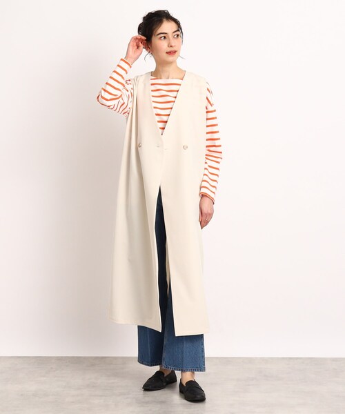 DRESKIP（ドレスキップ）の「◆【スタイルUPもおまかせ】ノーカラーロングジレ（ベスト・レディース・ブラック/ライトベージュ/サンドベージュ・02/03）」の22枚目の写真