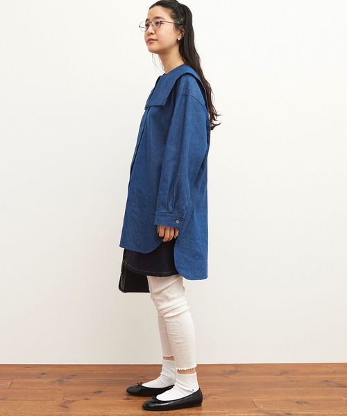 fig Ｌondon（フィグロンドン）の「denim sailor shirt（シャツ/ブラウス・レディース・ブルー・FREE）」の11枚目の写真