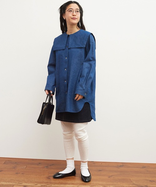 fig Ｌondon（フィグロンドン）の「denim sailor shirt（シャツ/ブラウス・レディース・ブルー・FREE）」の17枚目の写真