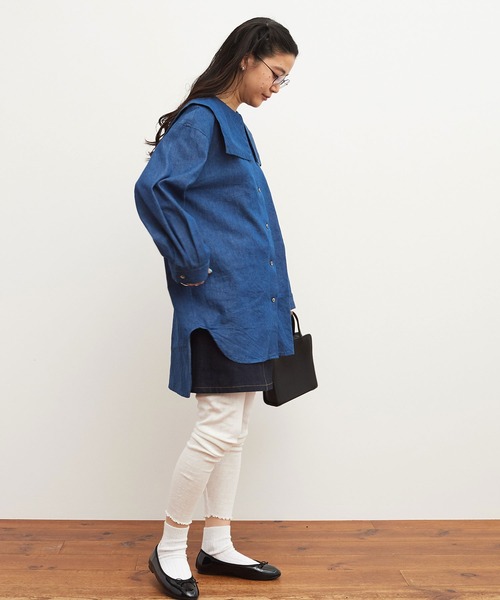 fig Ｌondon（フィグロンドン）の「denim sailor shirt（シャツ/ブラウス・レディース・ブルー・FREE）」の19枚目の写真