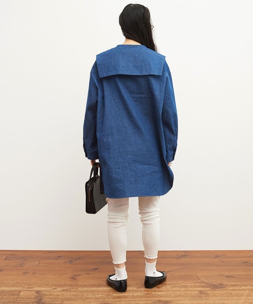 fig Ｌondon（フィグロンドン）の「denim sailor shirt（シャツ/ブラウス・レディース・ブルー・FREE）」の20枚目の写真