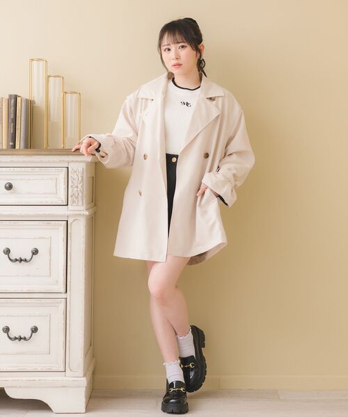 ems excite（エムズエキサイト）の「ピーチ2wayトレンチコート（トレンチコート・レディース・ライトブラウン/ブラック/ナチュラル・FREE）」の4枚目の写真