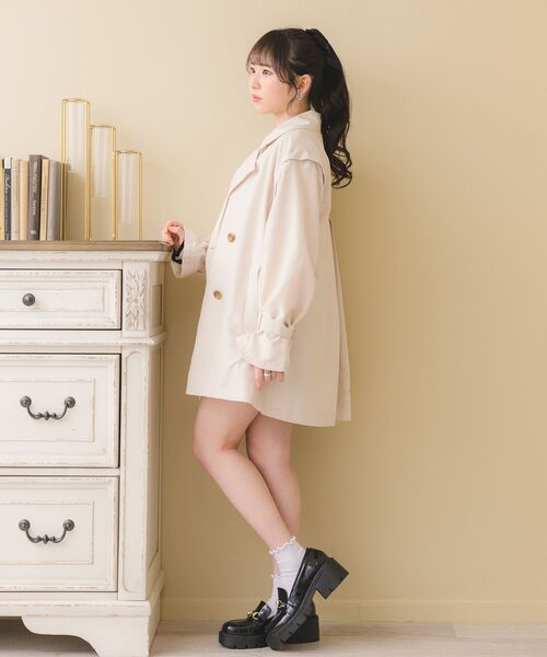 ems excite（エムズエキサイト）の「ピーチ2wayトレンチコート（トレンチコート・レディース・ライトブラウン/ブラック/ナチュラル・FREE）」の6枚目の写真