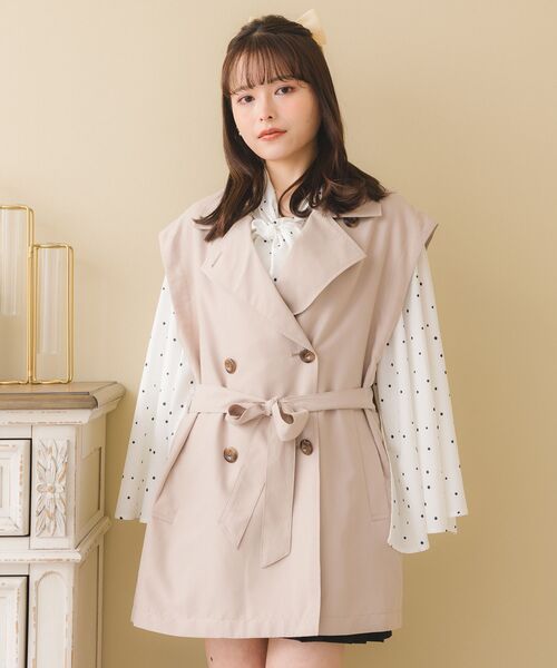 ems excite（エムズエキサイト）の「ピーチ2wayトレンチコート（トレンチコート・レディース・ライトブラウン/ブラック/ナチュラル・FREE）」の9枚目の写真