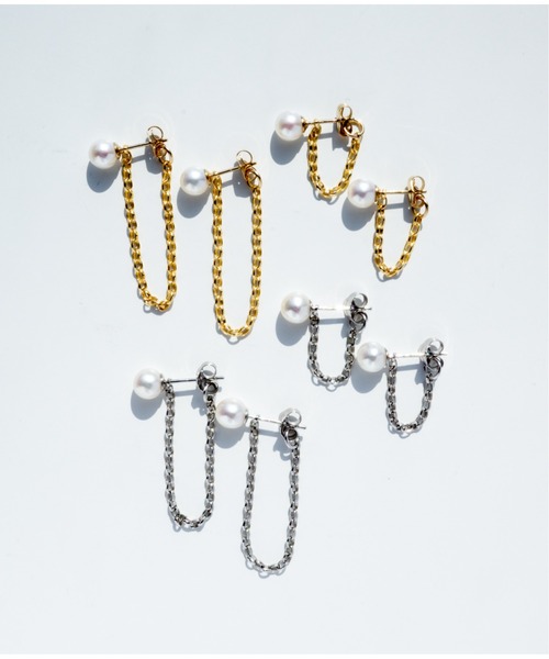 Meach.(ミーチ)の「【Meach.】K14GF/SILVER925 淡水パール×チェーン2wayピアス(2サイズ)(ピアス(両耳用)・レディース・A/B/C/D・FREE)」の13枚目の写真