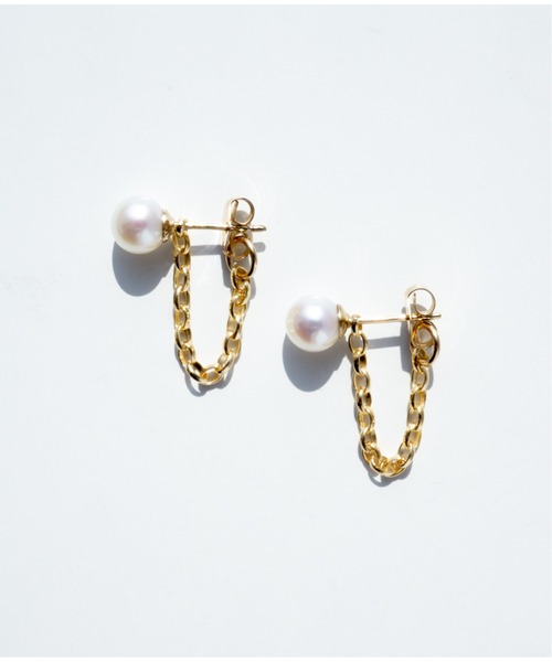 Meach.(ミーチ)の「【Meach.】K14GF/SILVER925 淡水パール×チェーン2wayピアス(2サイズ)(ピアス(両耳用)・レディース・A/B/C/D・FREE)」の7枚目の写真