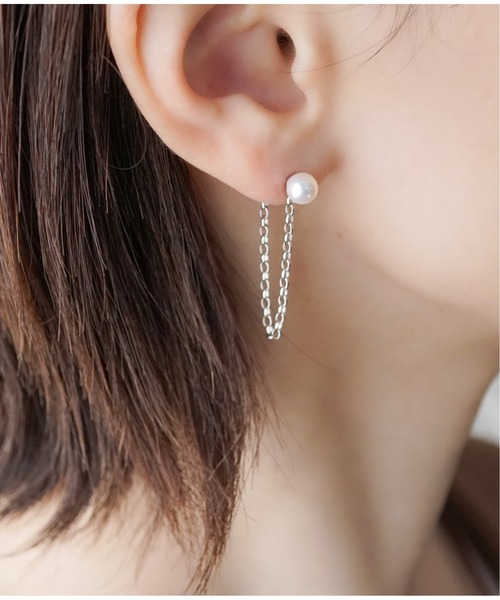 Meach.(ミーチ)の「【Meach.】K14GF/SILVER925 淡水パール×チェーン2wayピアス(2サイズ)(ピアス(両耳用)・レディース・A/B/C/D・FREE)」の18枚目の写真