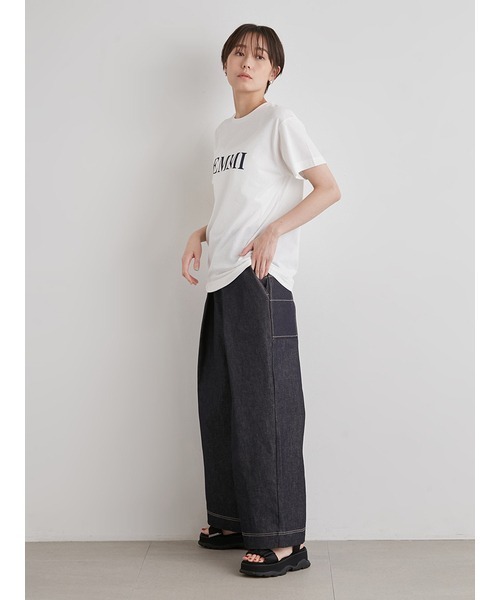 emmi(エミ)の「【emmi atelier】emmiロゴTシャツ(Tシャツ/カットソー・レディース・ベージュ/オリーブ/ネイビー/ホワイト/ピンク・FREE)」の16枚目の写真