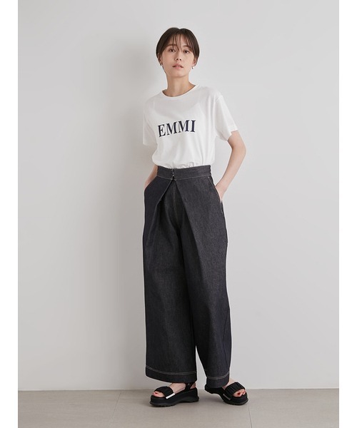 emmi(エミ)の「【emmi atelier】emmiロゴTシャツ(Tシャツ/カットソー・レディース・ベージュ/オリーブ/ネイビー/ホワイト/ピンク・FREE)」の17枚目の写真