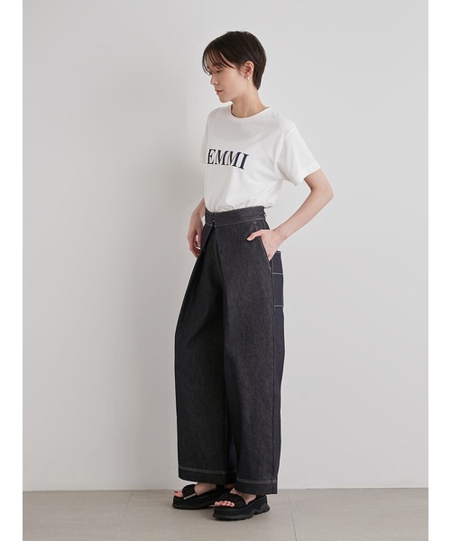 emmi(エミ)の「【emmi atelier】emmiロゴTシャツ(Tシャツ/カットソー・レディース・ベージュ/オリーブ/ネイビー/ホワイト/ピンク・FREE)」の18枚目の写真