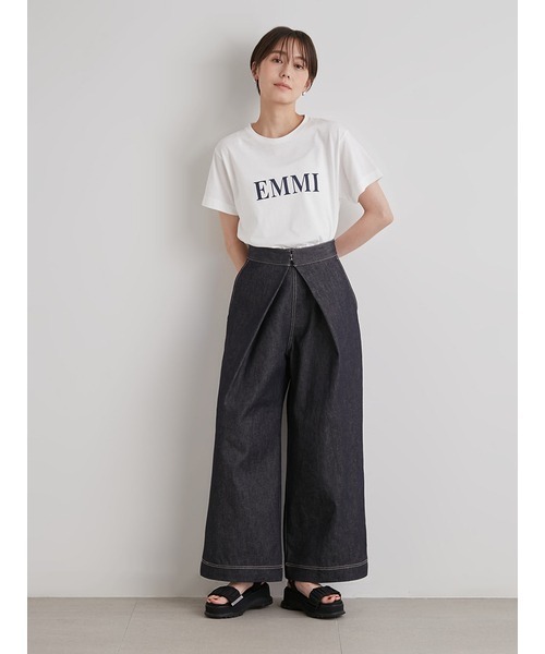 emmi(エミ)の「【emmi atelier】emmiロゴTシャツ(Tシャツ/カットソー・レディース・ベージュ/オリーブ/ネイビー/ホワイト/ピンク・FREE)」の19枚目の写真