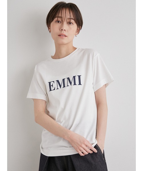 emmi(エミ)の「【emmi atelier】emmiロゴTシャツ(Tシャツ/カットソー・レディース・ベージュ/オリーブ/ネイビー/ホワイト/ピンク・FREE)」の8枚目の写真