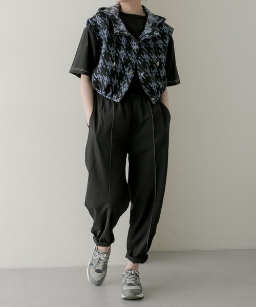 ear PAPILLONNER（イアパピヨネ）の「《別注》【MONT KEMMEL(モン ケメル)】巾着付きセットアップ（セットアップ・レディース・ブラック・FREE）」の3枚目の写真