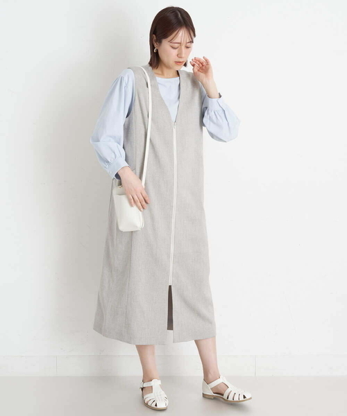 a.v.v(アーヴェヴェ)の「【2SET】ニットベスト/シャツブラウス(シャツ/ブラウス・レディース・ネイビー/アイボリー/ライトブルー/ブラック・38/40/34/36/42)」の15枚目の写真