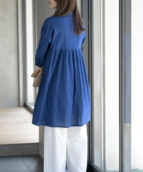 rps(アールピーエス)の「バンドカラー7分袖ヒヨクブラウスチュニック(チュニック・レディース・ブラック/オフホワイト/グリーン/イエロー/ブルー・フリー)」の16枚目の写真