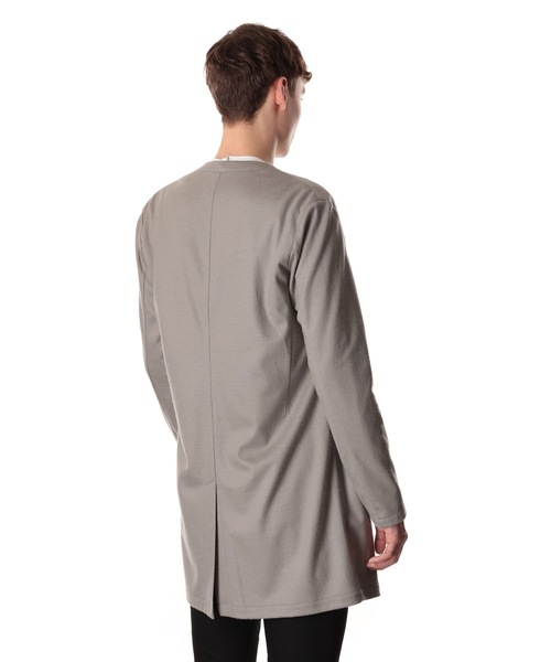 45rpm　ノーカラー　ウール縮絨コート　厚手カーディガン　ダークグレー　２ 45rpm ノーカラー ウール縮絨コート 厚手カーディガン ダークグレー 2